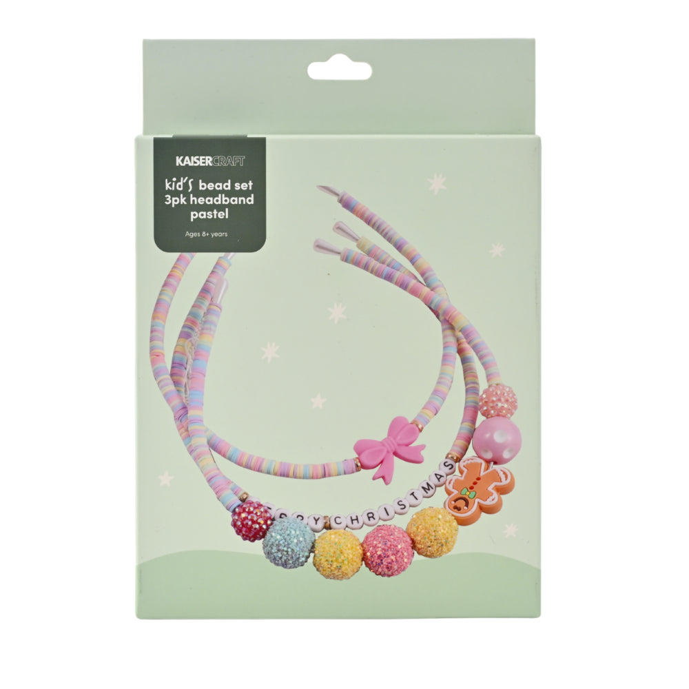 Christmas 3 Pack Bead Set Headband - Pastel